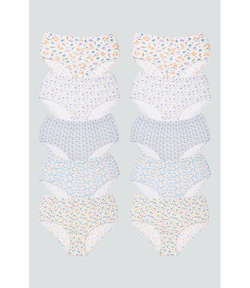 شد 6 حبة كيلوت نسائي قطني مزهر ( الوان مشكلة ) قطن 100% ماركة جيلان كود 110