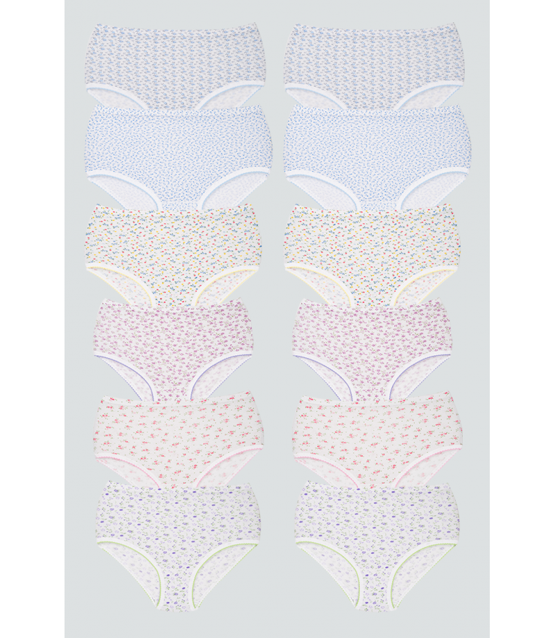 شد 6 حبة كيلوت نسائي مزهر واسع مع دانتيل قطن , قطن 100% ماركة جيلان كود 111