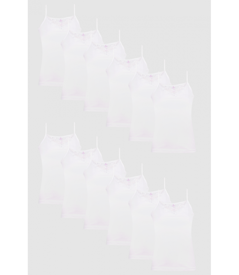 شد 6 حبة فنايل علاقي خيط قطن 100%  فاخر جدا مع تطريزة في الصدر صناعة تركية ماركة جيلان  كود 171