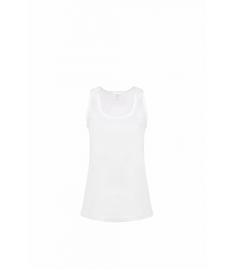 شد 6 حبة فانيلة علاقي ستريش رقبة واسعة مع تطريز خفيف في الرقبة قطن 100% عالي الجودة  صناعة تركية ماركة جيلان كود 172