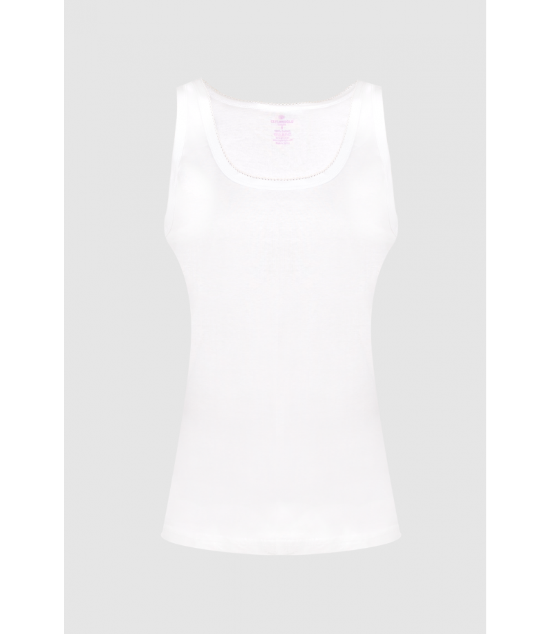 شد 6 حبة فانيلة علاقي ستريش رقبة واسعة مع تطريز خفيف في الرقبة قطن 100% عالي الجودة  صناعة تركية ماركة جيلان كود 172