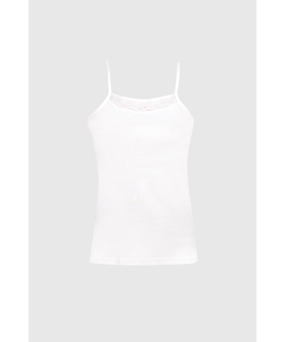 شد 6 حبة فانيلة علاقي خيط مع دانتيل خفيف في الصدر  قطن 100%  صناعة تركية ماركة جيلان كود 178