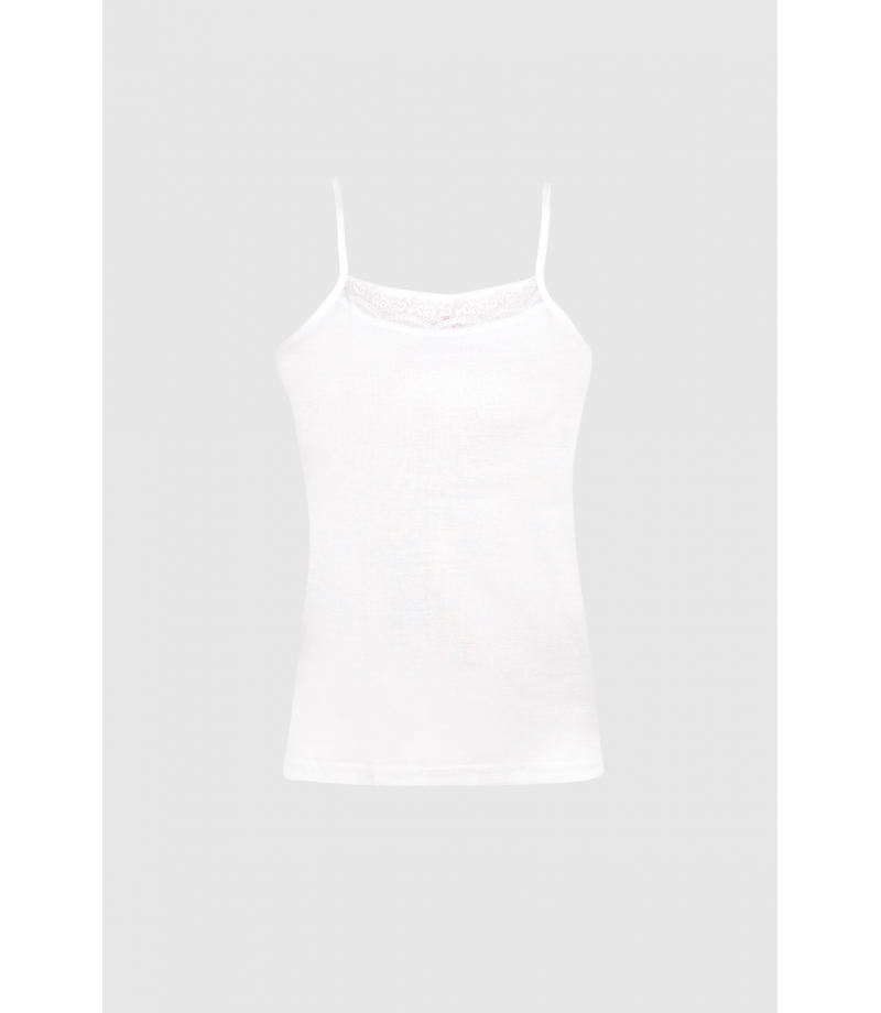 شد 6 حبة فانيلة علاقي خيط مع دانتيل خفيف في الصدر  قطن 100%  صناعة تركية ماركة جيلان كود 178