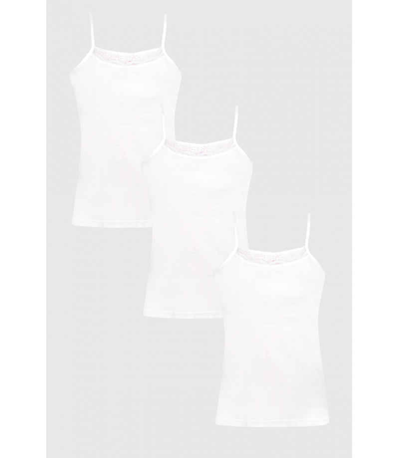 شد 6 حبة فانيلة علاقي خيط مع دانتيل خفيف في الصدر  قطن 100%  صناعة تركية ماركة جيلان كود 178