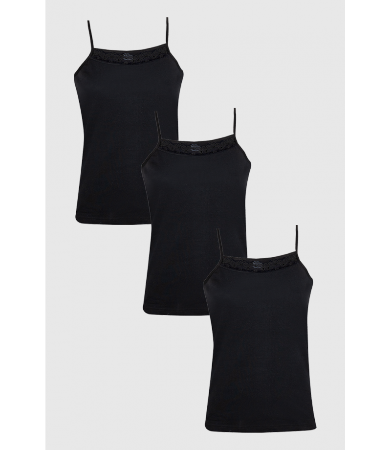 شد 6 حبة فانيلة علاقي خيط مع دانتيل خفيف في الصدر  قطن 100%  صناعة تركية ماركة جيلان كود 178