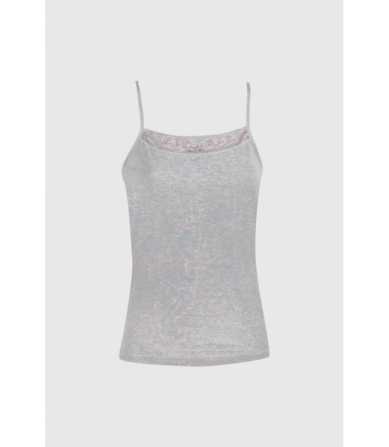 شد 6 حبة فانيلة علاقي خيط مع دانتيل خفيف في الصدر  قطن 100%  صناعة تركية ماركة جيلان كود 178