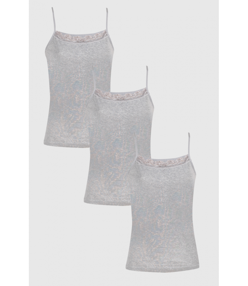 شد 6 حبة فانيلة علاقي خيط مع دانتيل خفيف في الصدر  قطن 100%  صناعة تركية ماركة جيلان كود 178