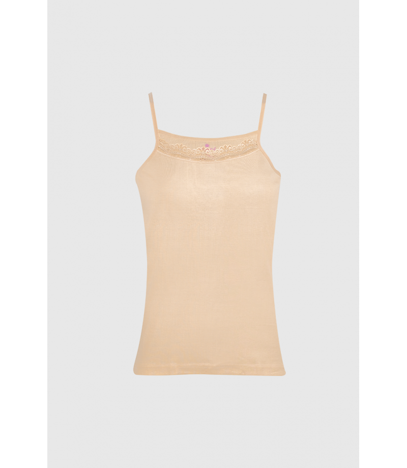 شد 6 حبة فانيلة علاقي خيط مع دانتيل خفيف في الصدر  قطن 100%  صناعة تركية ماركة جيلان كود 178