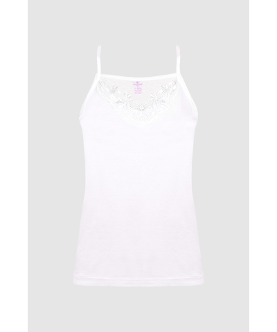 شد 6 حبة فانيلة علاقي خيط مع تطريزة واسعة على الصدر  قطن 100%  صناعة تركية ماركة جيلان كود 182 