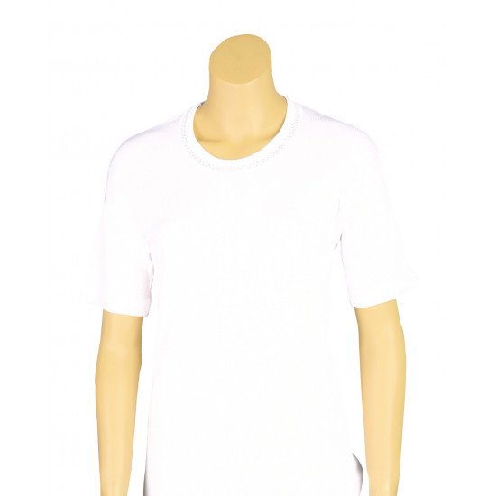 شد 6 حبة فانيلة نص كم نسائي واسعة مع تطريز خفيف على الرقبة قطن 100% صناعة تركية ماركة جيلان كود 221