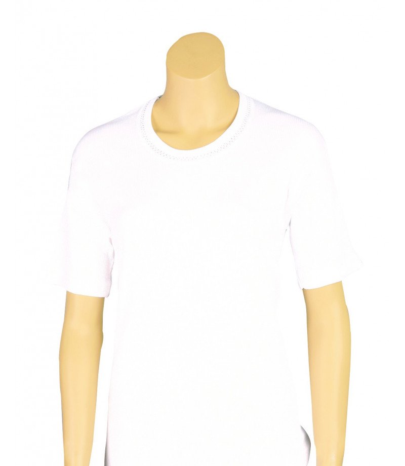 شد 6 حبة فانيلة نص كم نسائي واسعة مع تطريز خفيف على الرقبة قطن 100% صناعة تركية ماركة جيلان كود 221