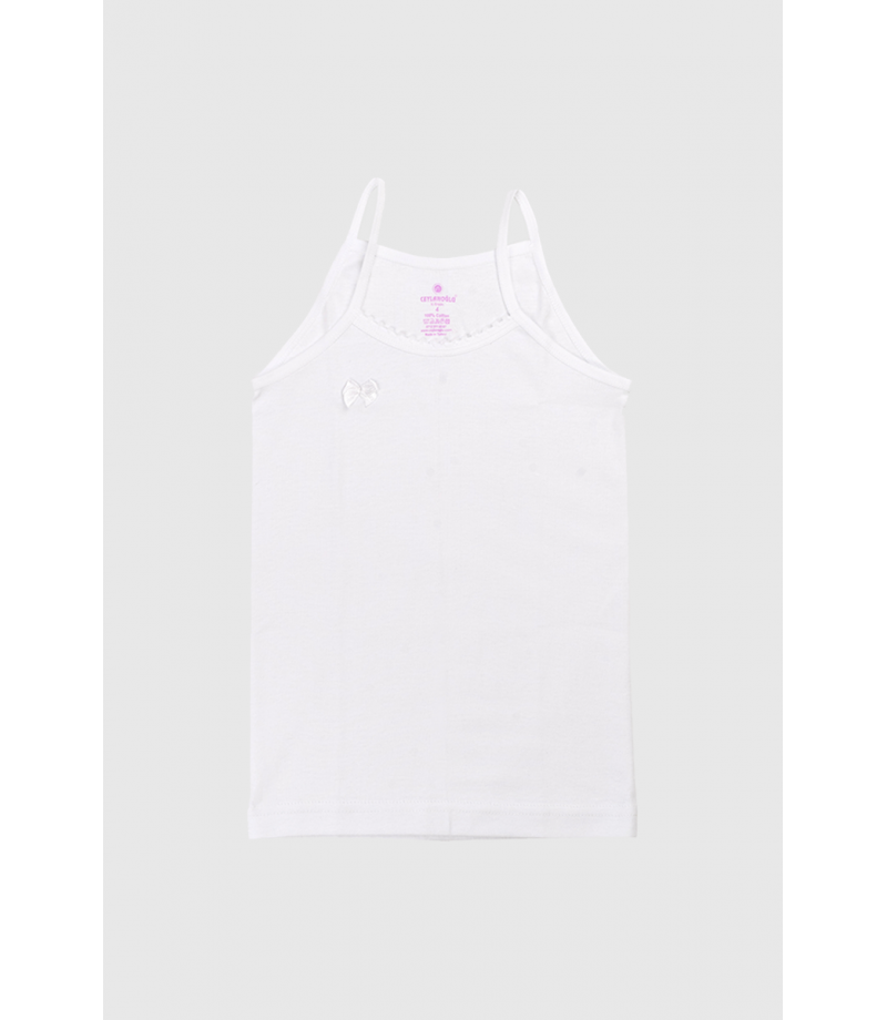 شد 6 حبة فميلة علاقي خيط بناتي مع تطريزة خفيف على الرقبة ماركة جيلان صناعة تركية قطن 100% كود 327