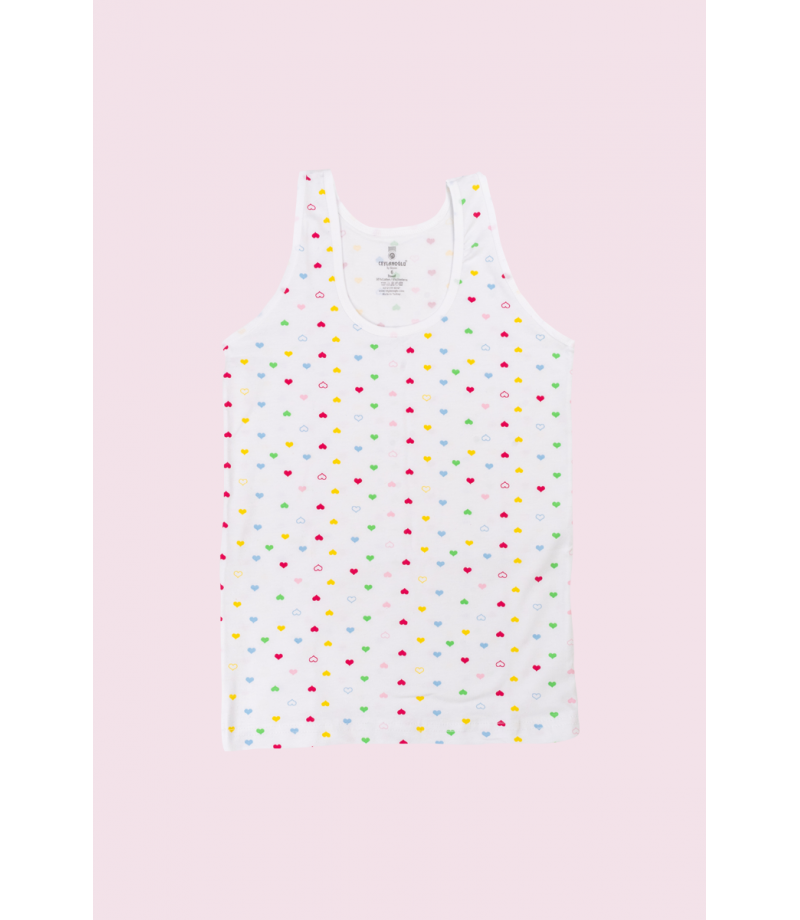 شد 6 حبة فنايل علاقي بناتي ملون الوان مختلفة صناعة تركية ماركة جيلان قطن 95% كود 348