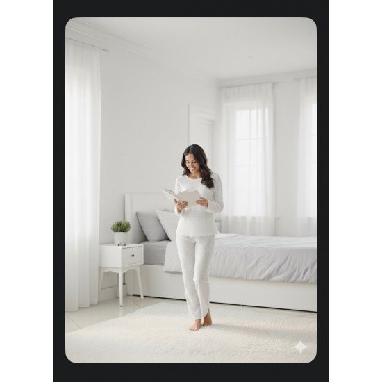 بيجاما نسائية قطن تركي مخرم صناعة تركية ماركة جيلان قطن 100% 