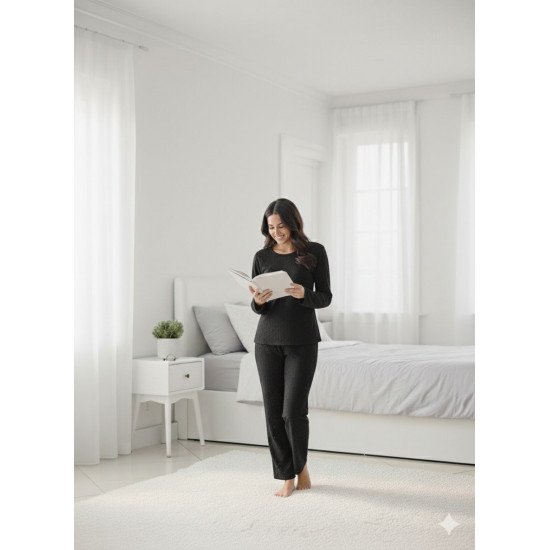 بيجاما نسائية قطن تركي مخرم صناعة تركية ماركة جيلان قطن 100% 