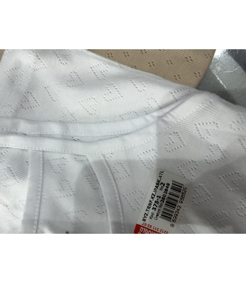 شد 6 حبة فانيلةقطن تركي مخرم خيط قطن 100% صناعة تركية ماركة جيلان 