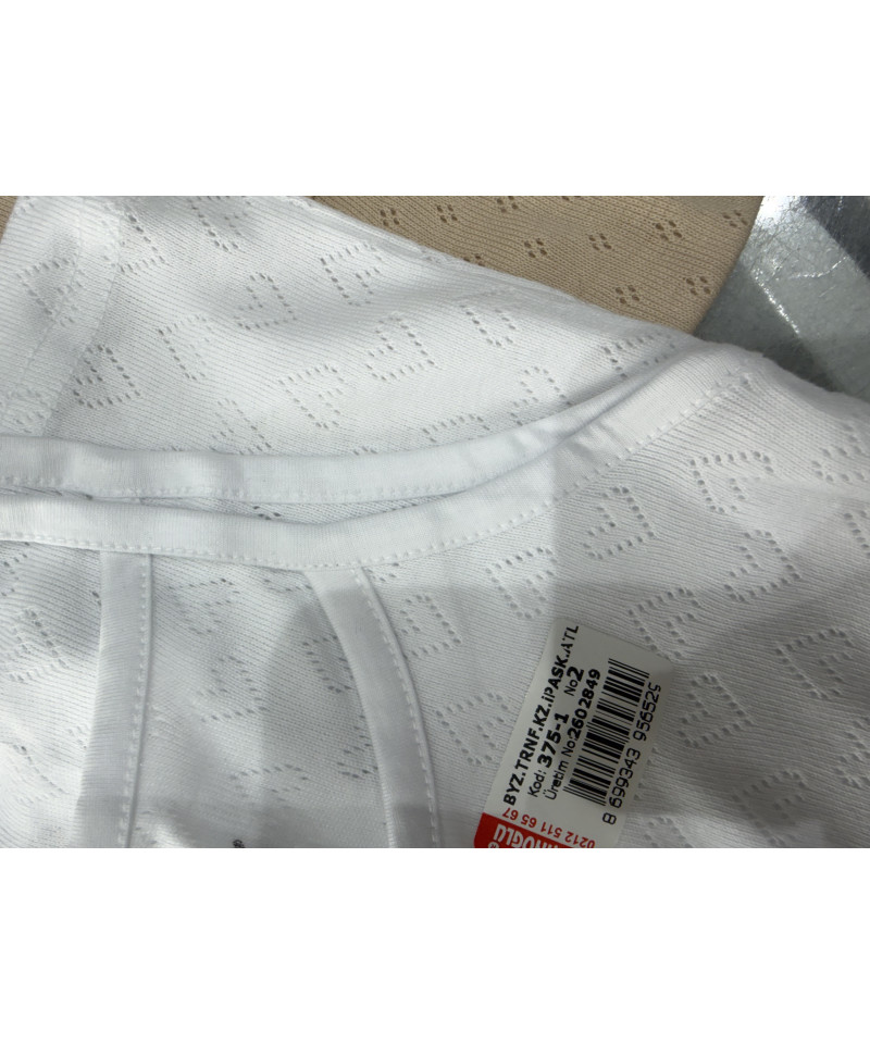 شد 6 حبة فانيلةقطن تركي مخرم خيط قطن 100% صناعة تركية ماركة جيلان 