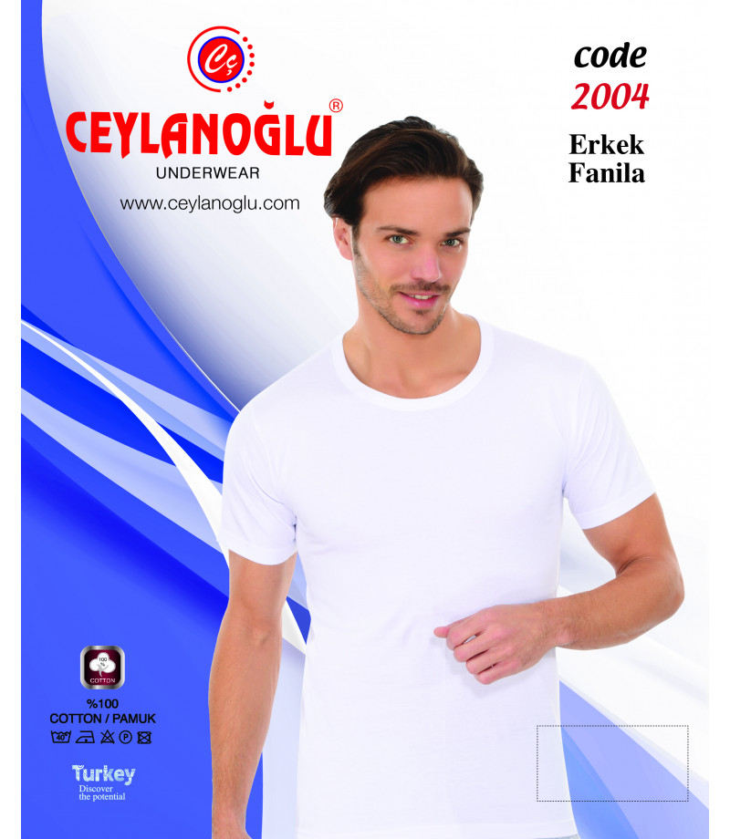 شد 6 حبة فنايل قطنية رقبة دايرية واسعة ماركة جيلان قطن 100% كود 004