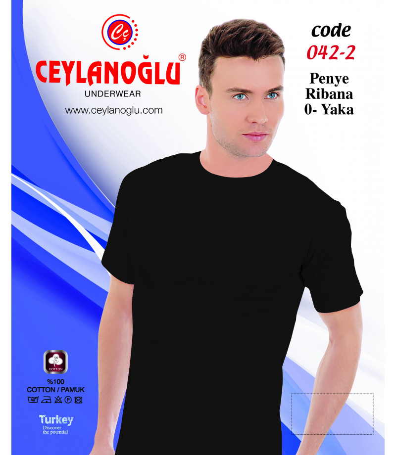 شد 6 حبة فنيلة رقبة دايري مرتفع ستريش قطن 100% كود 042