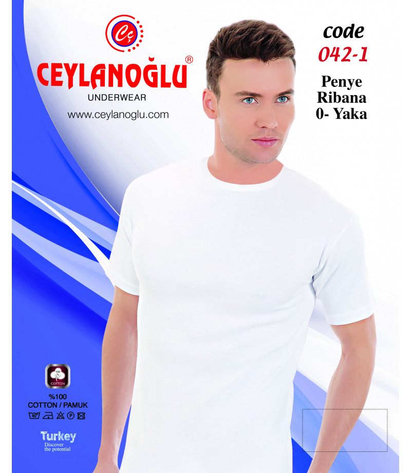 شد 6 حبة فنيلة رقبة دايري مرتفع ستريش قطن 100% كود 042