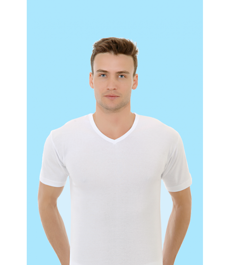 شد 6 حبة فنايل ستريش رقبة V  قطن 100% ماركة جيلان التركية كود 047