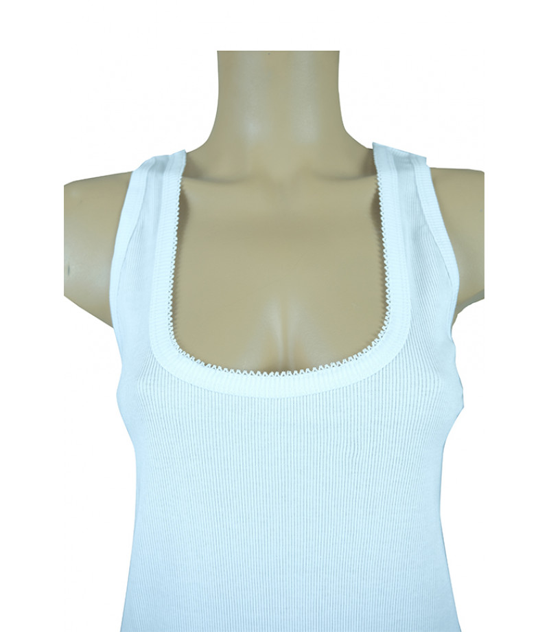 شد 6 حبة فانيلة علاقي نسائي ستريش مقاسات واسعة  قطن 100% صناعة تركية ماركة جيلان  كود 164