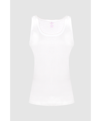 شد 6 حبة فانيلة علاقي ستريش رقبة واسعة مع تطريز خفيف في الرقبة قطن 100% عالي الجودة  صناعة تركية ماركة جيلان كود 172