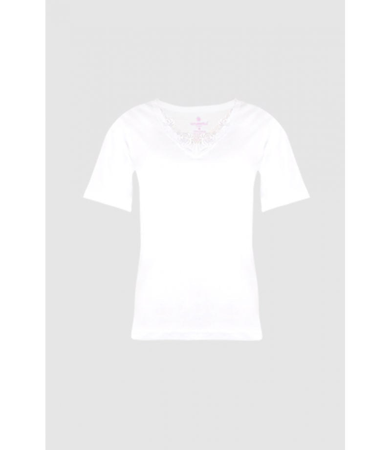 شد 6 حبة فانيلة نسائية ( داخلي خارجي ) مع تطريز واسع في الرقبة قطن 100% وجودة عالية جدا صناعة تركية ماركة جيلان كود 205