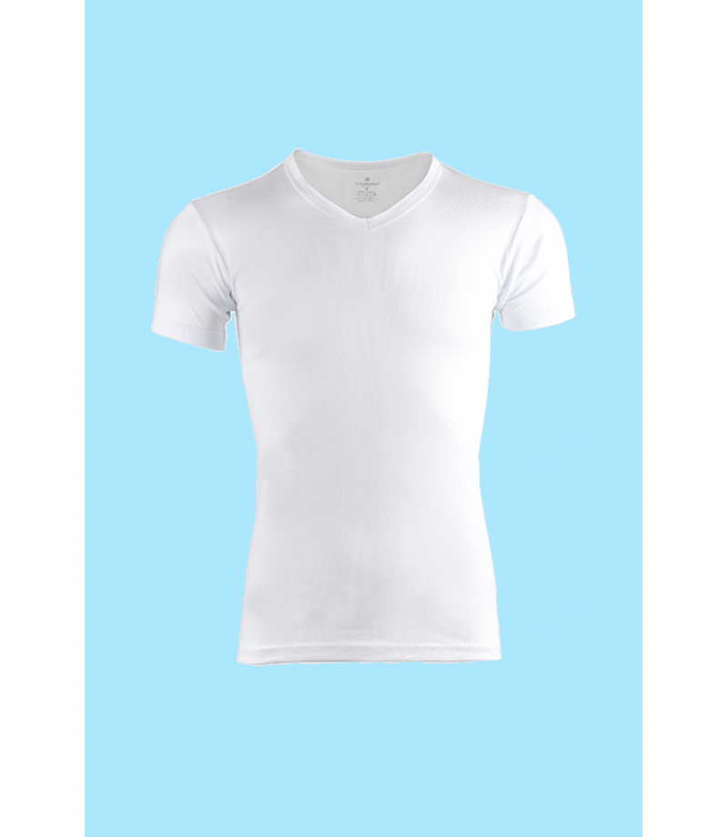 شد 6 حبة فانيلة ستريش رقبة V  صناعة تركية ماركة جيلان قطن 100% كود 047