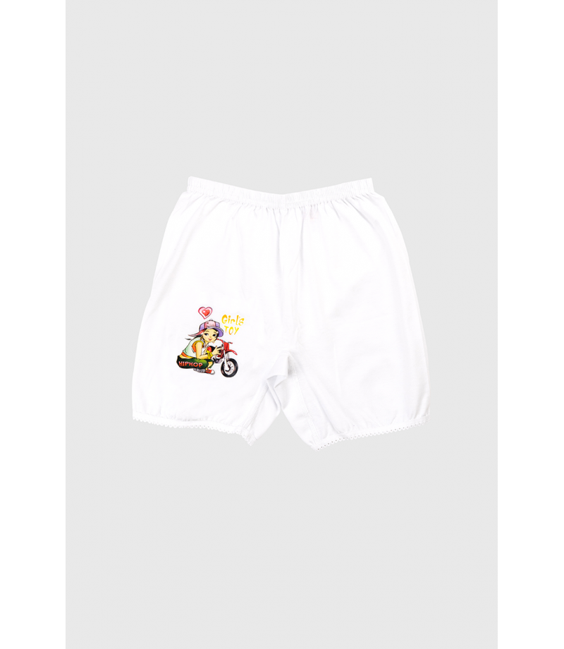 شد 6 حبة سروال شرعي بناتي فوق الركبة مع دانتيل قطني خفيف وطبعة قطن 100% صناعة تركية ماركة جيلان كود 321