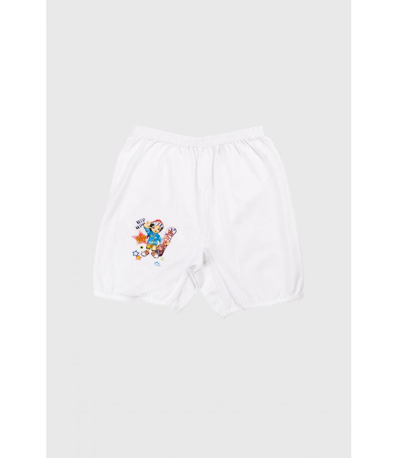 شد 6 حبة سروال شرعي بناتي فوق الركبة مع دانتيل قطني خفيف وطبعة قطن 100% صناعة تركية ماركة جيلان كود 321