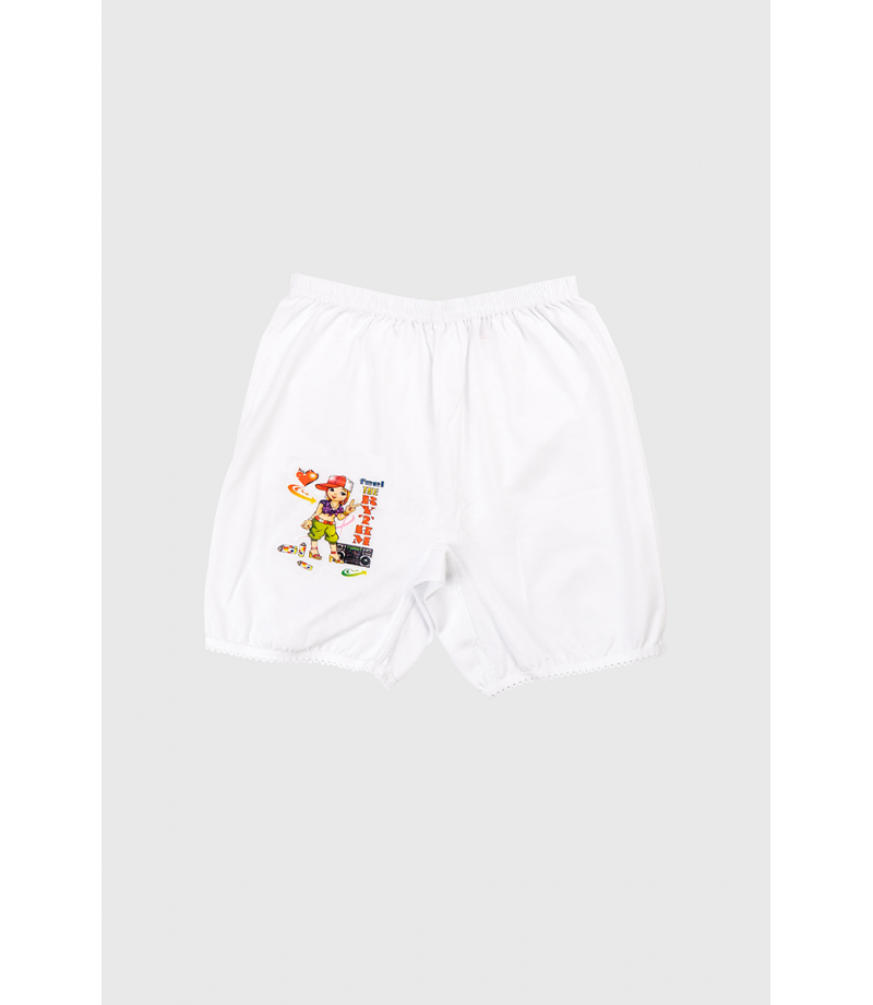 شد 6 حبة سروال شرعي بناتي فوق الركبة مع دانتيل قطني خفيف وطبعة قطن 100% صناعة تركية ماركة جيلان كود 321