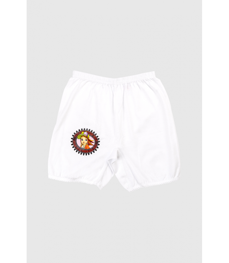 شد 6 حبة سروال شرعي بناتي فوق الركبة مع دانتيل قطني خفيف وطبعة قطن 100% صناعة تركية ماركة جيلان كود 321