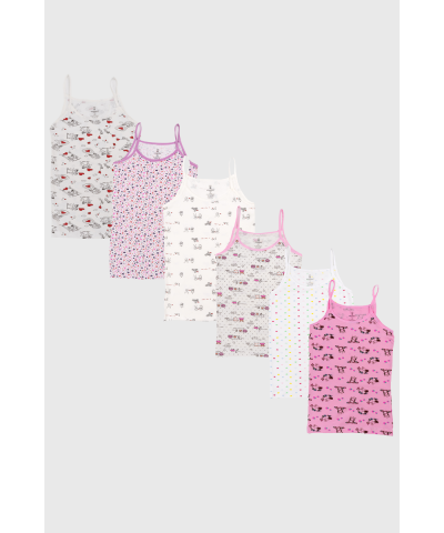 شد 6 حبة فنايل بناتي علاقي خيط ملون قطن 95% ماركة جيلان صناعة تركية كود 336