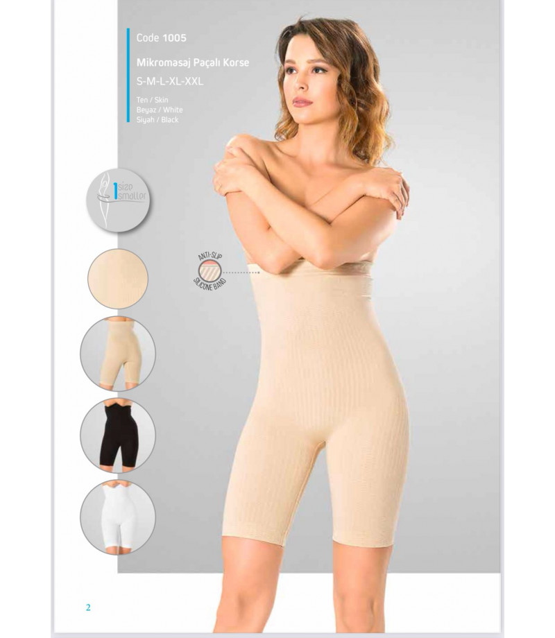 مشد بطن مع افخاذ مدعم بالسليكون كود 1005