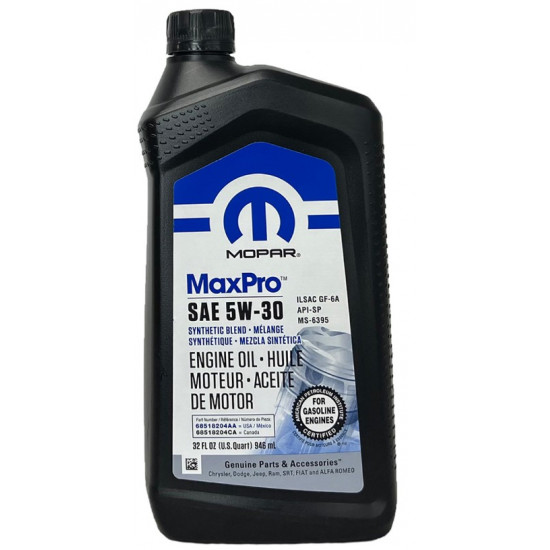 زيت محرك موبار نصف تخليقي 5W-30 SP Mopar - 1L زيت محرك موبار نصف تخليقي 5W-30 SP Mopar - 1L