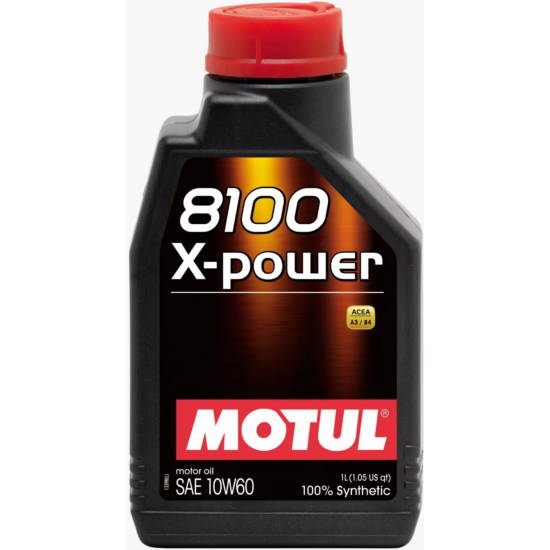 زيت موتول Motul 8100 X-Power SAE 10W-60 – زيت محرك تخليقي بالكامل عالي الأداء 1 لتر زيت موتول Motul 8100 X-Power SAE 10W-60 – زيت محرك تخليقي بالكامل عالي الأداء 1 لتر