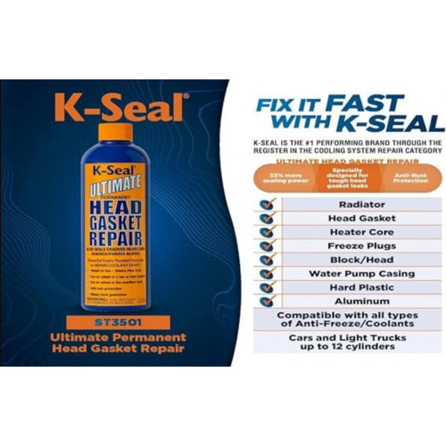 كي-سيل ألتيميت – أقوى مانع تسرب وجه رأس المحرك والراديتر K-Seal Ultimate – The Strongest Solution for Head Gasket