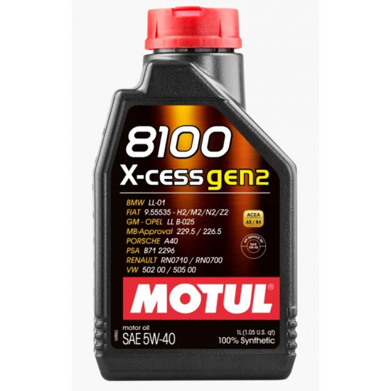 زيت المحرك موتول 8100 X-CESS GEN2 5W-40 Motul– عبوة 1 لتر زيت المحرك موتول 8100 X-CESS GEN2 5W-40 Motul– عبوة 1 لتر