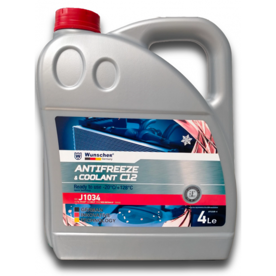 مضاد تجمد ونشر AF100R‑4 – أحمر (C12) – 4 لتر wunscher مضاد تجمد ونشر AF100R‑4 – أحمر (C12) – 4 لتر wunscher