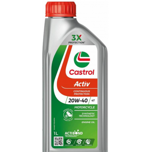 زيت كاسترول درجات Actevo 4T 20W‑40 – 1 لتر – API SL / JASO MA‑2 – نصف صناعي Castrol زيت كاسترول درجات Actevo 4T 20W‑40 – 1 لتر – API SL / JASO MA‑2 – نصف صناعي Castrol