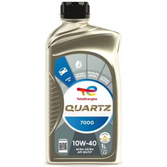 زيت Total Quartz 7000 SN 10W‑40 – 1 توتال لتر – API SN – نصف صناعي