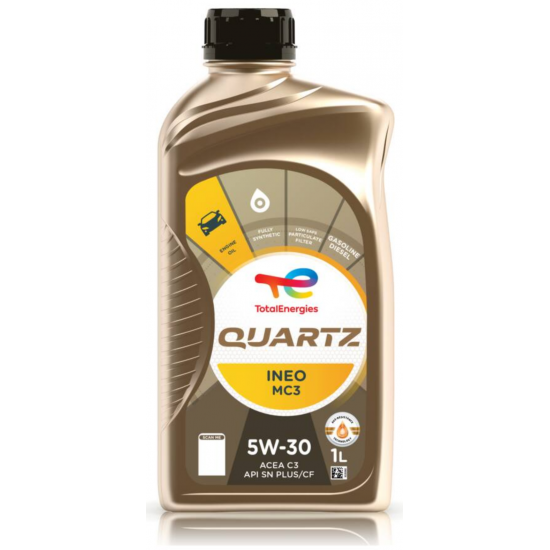 توتال Total كوارتز INEO MC3 5W‑30 – 1 لتر – تخليقي بالكامل (منخفض الرماد SAPS) – API SP / ACEA C3