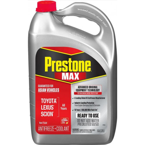 مبرد بريستون ماكس للسيارات الآسيوية الأحمر 50% – سعة 1 جالون Prestone Asian Cars Coolant