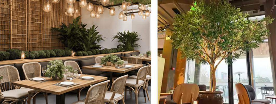 أفضل 7 استخدامات مبتكرة للنباتات الصناعية في تصميم المطاعم والكافيهات أفضل 7 استخدامات مبتكرة للنباتات الصناعية في تصميم المطاعم والكافيهات