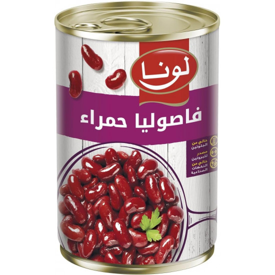 فاصوليا حمراء كدني لونا 380 جرام *24 حبة (كرتون)