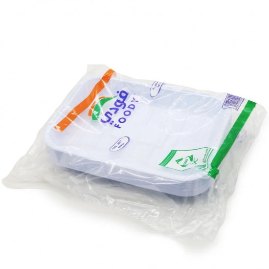 صحون بلاستيك فودي مستطيل رقم 1 *20 حبة (كرتون)