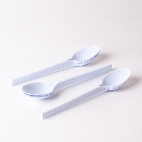 ملاعق بلاستيك نماذج ابيض صغير *5 حبة (نصف كرتون)