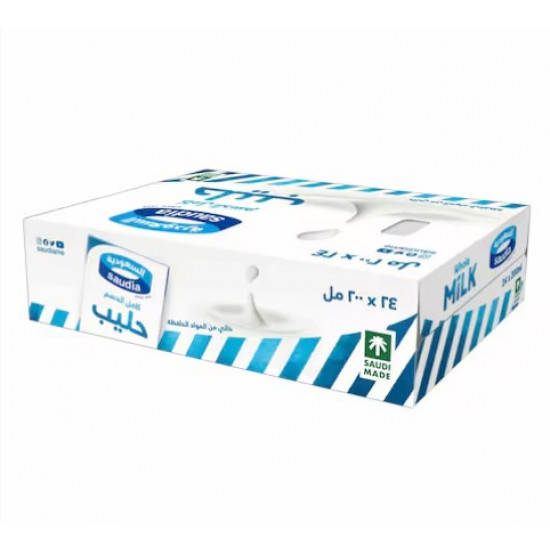 حليب السعودية كامل الدسم 200مل*24 حبة (كرتون)