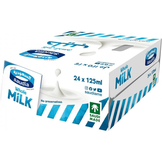 حليب السعودية 125 مل *24 حبة (كرتون)